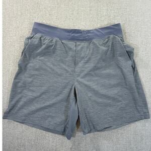 Lululemon Men's Gray Large Linerless Drawstring Athletic Training Shorts Gym Run